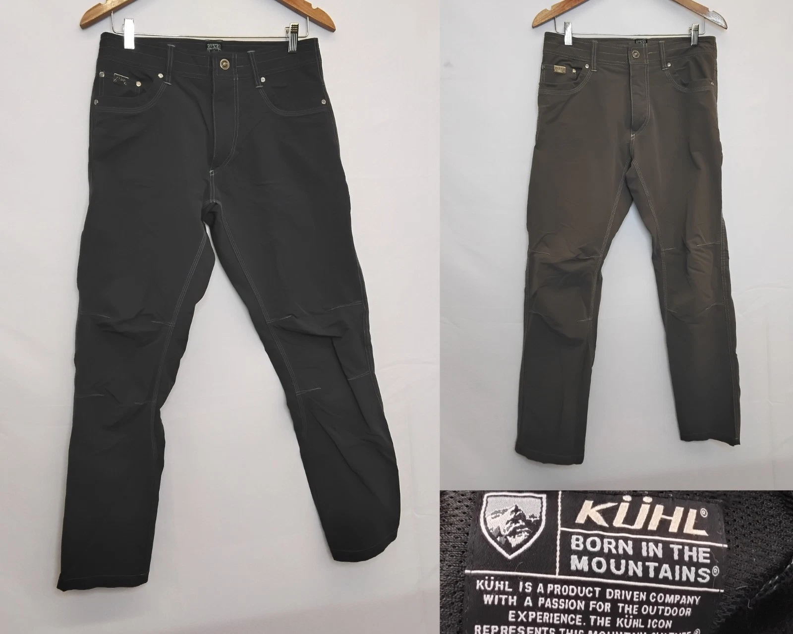Khul Cargo Pant Lot of 2 Men's 32x32 Black Brown Hiking Outdoor Gorpcore #W4738