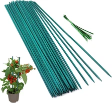 50 Pcs Plant Sticks Green Plant Stakes, Plant Support Garden Stakes for Indoor a