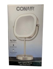 Conair LED Double-Sided 1x/10x Magnification Rechargeable Mirror 3 Light Setting