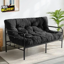 6 Futon Mattress Full Size Tufted Futons Sofa Couch Bed with Twisted Rope Des...