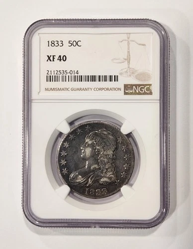 1833 Capped Bust Half Dollar NGC XF40 ~ 50C Silver Obsolete US Coin