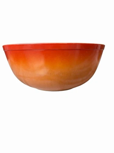 Vintage Mixing Bowl # 404 Flameglo Orange Ombre Glass   Nesting Bowl 4 QT