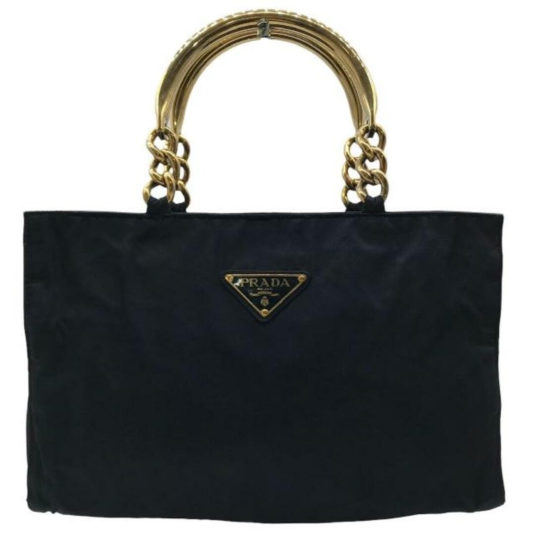 RARE PRADA Navy Triangle Logo Tessuto Nylon Chain Handbag k1497