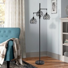 Modern Tall LED Floor Lamp 3 Head Uplighter+Adjustable Reading Standing Light UK