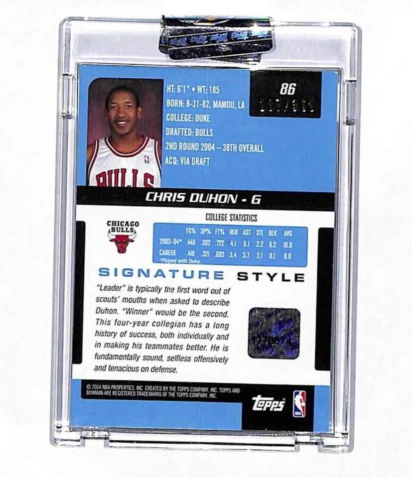 2004-05 Bowman Signature Uncirculated Chris Duhon Auto Jersey Card 287/399 Bulls - Image 2 of 2