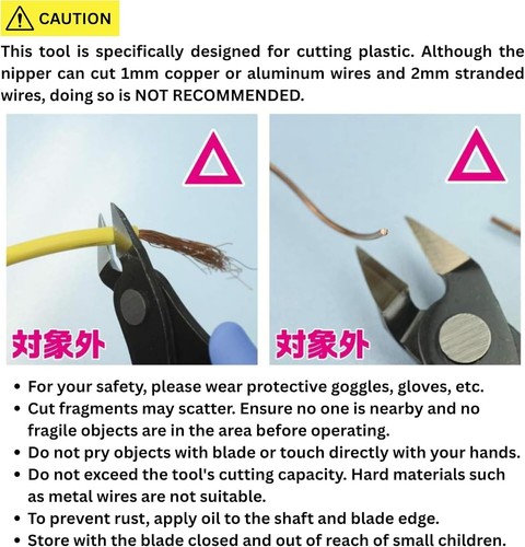 Plastic Model Nipper Dual Blades Ergonomic Grip 3mm Hobby Cutting Tool - Picture 9 of 9