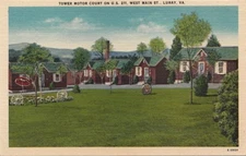 Postcard Tower Motor Court Luray VA