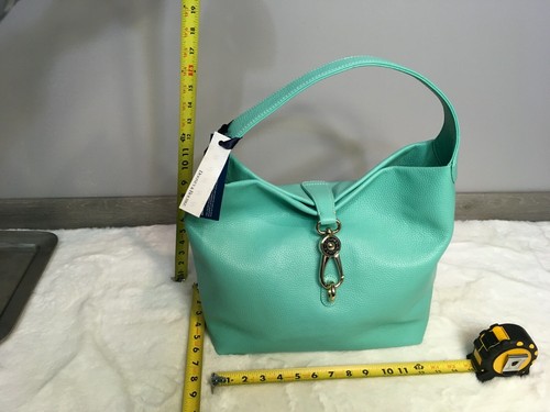 BOLSO DE HOMBRO/HOBO DOONEY & BOURKE Belvidere logotipo con bloqueo de cuero Tiffany AZUL VERDE AZULADO - Imagen 10 de 10