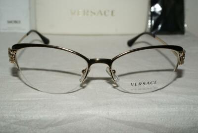 Versace Mod.1239-B 1291 Eyeglasses Gold Black Half Rim FRAMES ONLY 53-17-140 Versace Italy MOD 1218 1344 53-17-140 Black/Gold Half Rim  main image 3