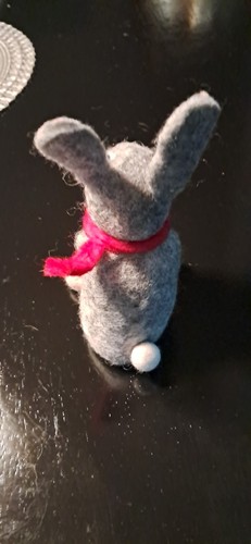 Sheep's Wool Felt Bunny from Thamel, Kathmandu, by Gorkha Women’s Collective - Picture 3 of 4