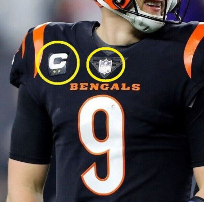 Afc Cincinnati Bengals Joe Burrow Qb 2    Star Aufkleben Kapitän Abzeichen + NFL