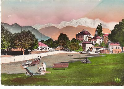 CPSM SALLANCHES LE JARDIN PUBLIC ET LE MONT BLANC