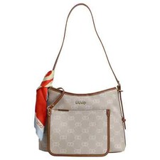 LIU JO AA5090 E0086 BORSA A SPALLA DONNA BOTTONE MAGNETICO LOGO FOULARD NEUTRO