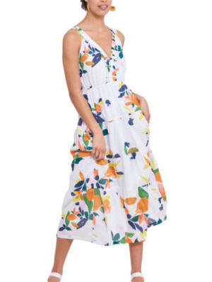 ROBERTA ROLLER RABBIT Damen Multi Fruit Ibera Kleid 185 $ Neu