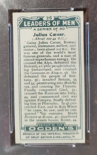 1924 Ogden's Ltd - Leaders of Men #26 - Julius Caesar - PSA 2.5... - Picture 4 of 4