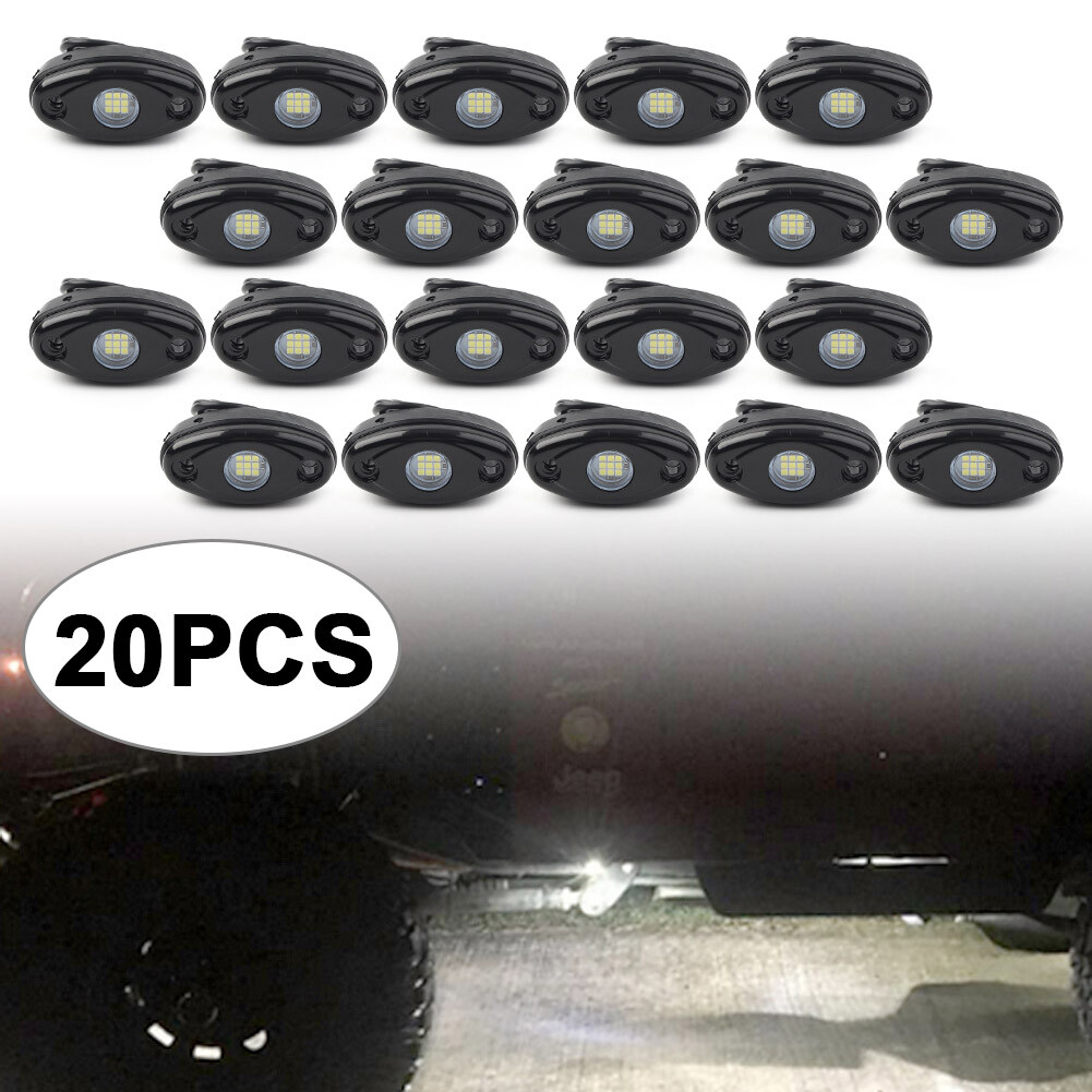 20 Pcs Car White LED Rock Light for Truck JEEP ATV SUV Trail Rig Bar Lamp