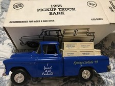 ERTL 1955 CHEVY CAMEO PICKUP TRUCK COIN BANK STOCK NUMBER 3752