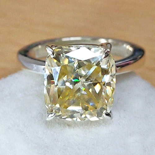 6 Ct Certified Treated Champagne Diamond Solitaire Ring- 925 Silver, Great Shine - 第 1/7 張圖片