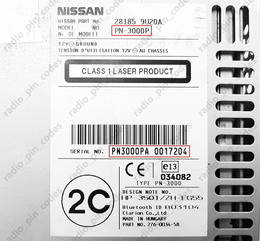 NISSAN RADIO PIN CODE DAEWOO CD PLAYER JUKE MICRA NAVARA NOTE QASHQAI X-TRAIL - Bild 3 von 4