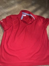 Chik-Fil-A Polo Shirt Men XL Red Short Sleeve Oobe Recycled Poly Work Uniform