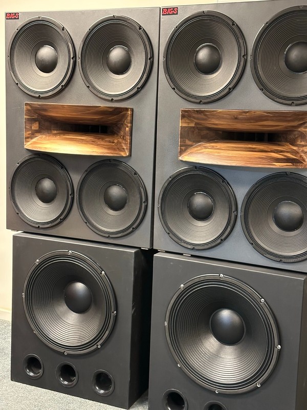 BIGS Quad Monitors with 21" subs, amps, crossovers, cables