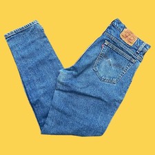 Vintage 90s Levi’s 550XX Red Tab Tapered Leg Medium Wash Jeans Made In USA 36x34