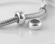 2x 925 Sterling Silber STOPFEN Charm Perle Spacer Silikon Kautschuk Einsatz