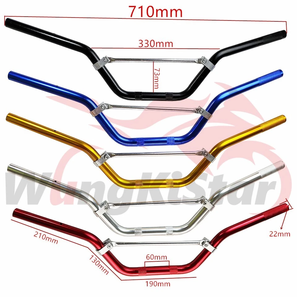 710mm/27.95In 7/8" 22mm Handlebar Yellow Cross Bar For Honda CRF50F CRF70F XR50R - Image 3 of 4