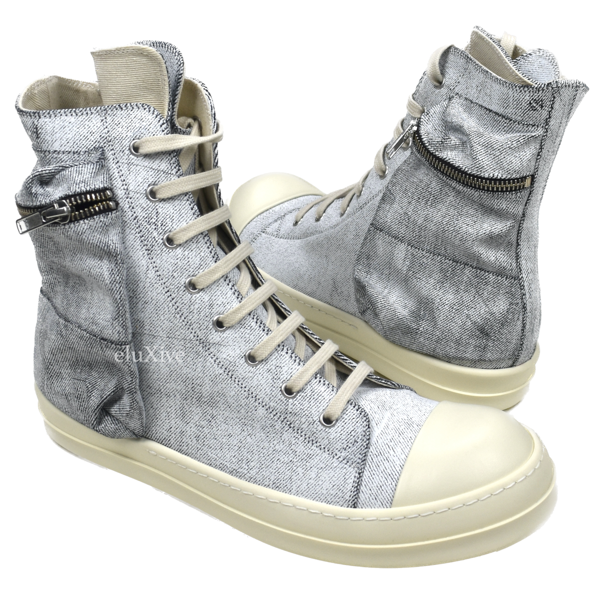 NWT $965 Rick Owens DRKSHDW Painted Denim Cargo Ramones NWT $965 Rick Owens DRKSHDW Painted Denim Cargo Ramones