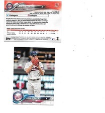 Aaron Slegers 2018 Topps Baseball RC #277 Twins 2 card Lot