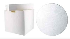 Tamburo per torte 12 pollici argento/oro/bianco (12 mm) e 12 in scatola per torte bianca alta