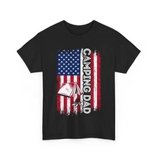 Camping Dad American Flag Shirt, Camper Dad Shirt, Father's Day Shirt