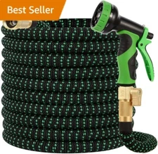 Garden Hose 100 FT w/10 Pattern Thumb Spray Nozzle AS-SEEN-ON-TV 650psi 3/4 in P