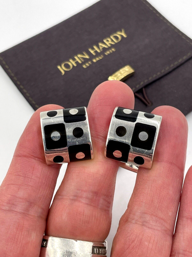 John Hardy Sterling Silver 925 Black and White Dot Cufflinks - Picture 5 of 7