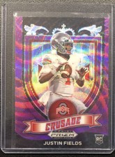 Justin Fields 2021 Panini Prizm Draft Crusade Purple Wave Rookie RC #163 Bears
