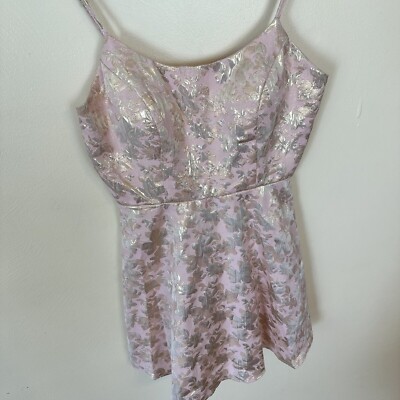 Trixxi Womens Mini Pale Pink Gold Fit & Flare Dress Juniors Short Prom Dress  med | eBay
