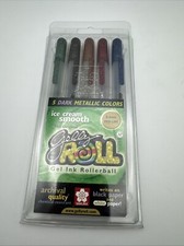 VINTAGE Sakura Gelly Roll Gel Ink Rollerball Pens 5 Colors Dark Metallic