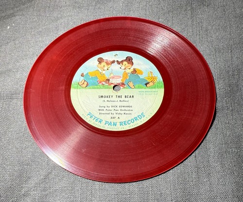 SMOKEY THE BEAR - CLEMENTINE - PETER PAN RECORDS # 337 - RED VINYL - 1953 EX - Picture 2 of 3
