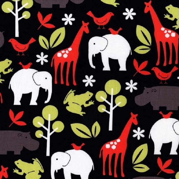 MICHAEL MILLER FABRICS Fat Quarter Zoology Black Animals Sewing Cotton Quilting Fabric