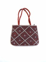 Handmade India Vintage Tribal Boho Beaded Shoulder Evening Bag Brown White Bead Handmade India Vintage Tribal Boho Beaded Shoulder Evening Bag Brown White Bead