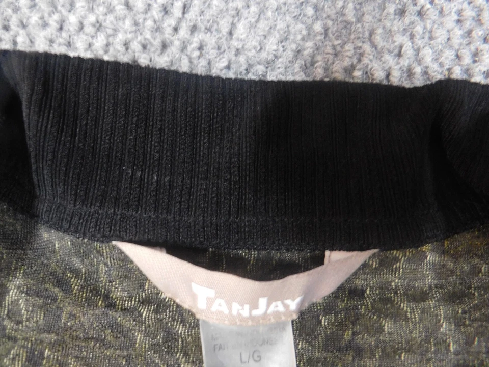 Chaqueta TanJay Grande Mujer Verde Floral Cuello Botón Elástico Abierto Poliéster Foto 4 de 4