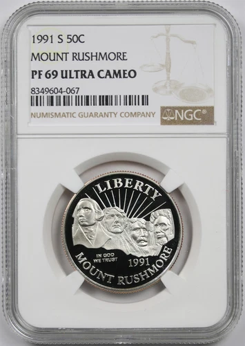 1991-S Mount Rushmore 50C NGC PF 69 UCAM Modern Commemorative Half Dollar