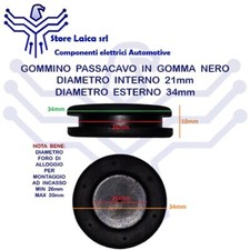 GOMMINO PASSACAVO IN GOMMA FORATI E CIECHI AD INCASSO PER CABLAGGIO AUTO MOTO