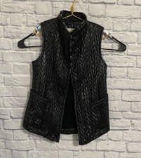 Janska Womens Vest Black Toggle Closure Pockets Usa Made Wool Blend Size Small