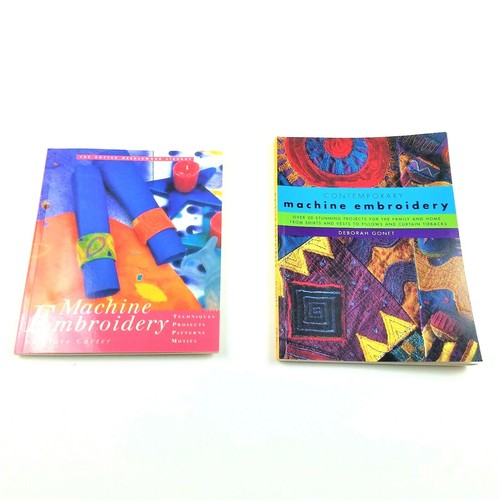 Lot of 2 Machine Embroidery Books w/ Patterns and Instructions