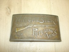 Vintage Winchester Repeating Arms Newhaven Conn Metal Belt Buckle Olin corp