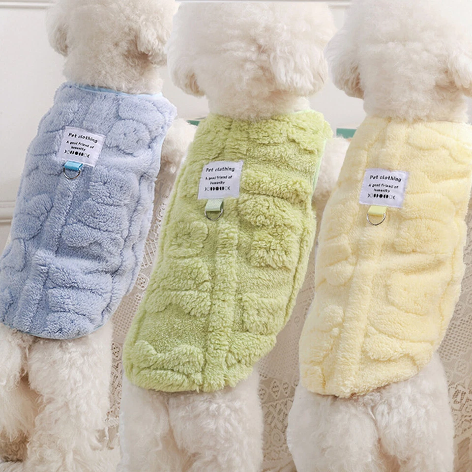 Small Pet Dog Warm Fleece Vest Clothes Coat Puppy Plush Shirt Sweater Apparel⇓ - Image 4 of 4
