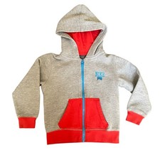 Nike Air Full Zip Hoodie Jacket Boys Size 4 Gray  Orange Cotton
