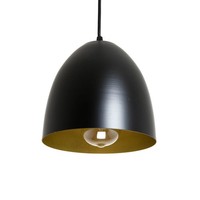 Pendelleuchte Retro Schwarz Gold E27 Ø 19 Cm Metall HäNgelampe Esstisch