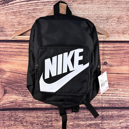 Nike Heritage Classic Backpack Black White Big Logo BA5028-010 NWT One Size